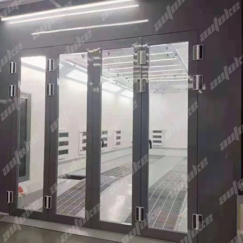 8m Gas Heated Spray Booth – Professional Automotive Equipment Supplier with Italian Riello Burner & 25,000 m³/h Ventilation