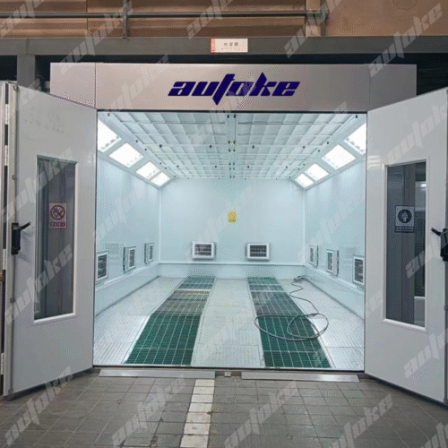 7m Diesel Heated Spray Booth – Professional Automotive Equipment Supplier with RIELLO G10 Burner & 25,000 m³/h Ventilation